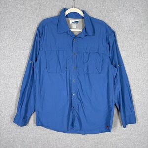 White Sierra Insect Shield Shirt Mens Large Vented Fishing Hiking Utility Camp